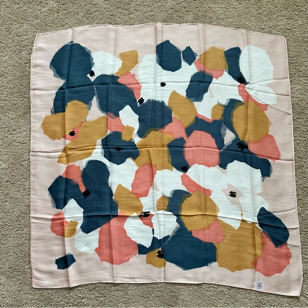 New Silk Feeling Scarf Medium Square Satin Head Scarf for Women 27.5”x27.5”